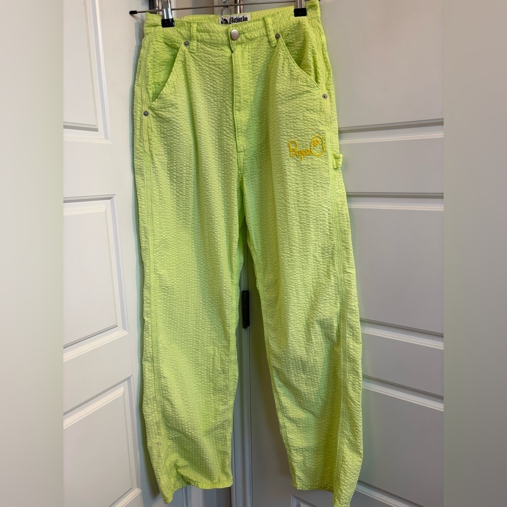 A Bathing Ape Seersucker High Waist Carpenter Pants Size XS